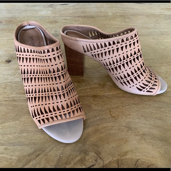 Jeffery Campbell block heel open toe mule sandals - Picture 1 of 5